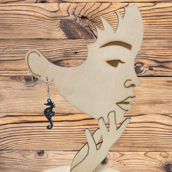 Whimsical 3D Printed Seahorse Hook Earrings - 3d Printed - 1 Pair - Picture 1 of 4
